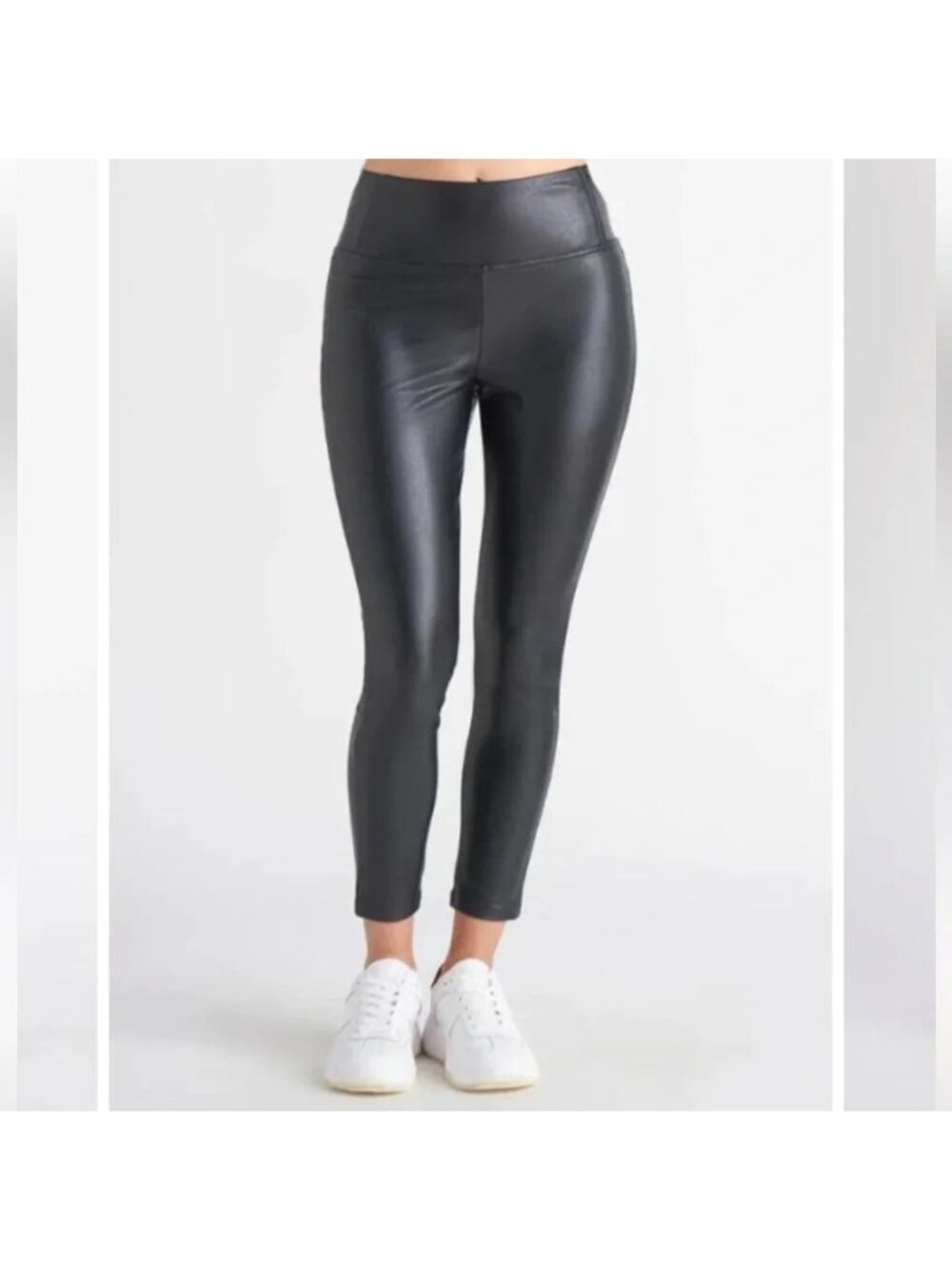 Dex Black Faux Leather Stretch Leggings - Large